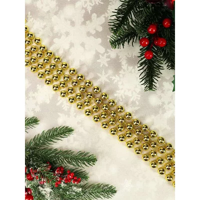 Бусы на ёлку Волшебный праздник,  d 1,4 см, длина 1,8 м, золотые НУ-0064