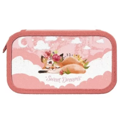 Пенал 2 секц. Schoolformat CUTE FOX 190х105 молния 227911