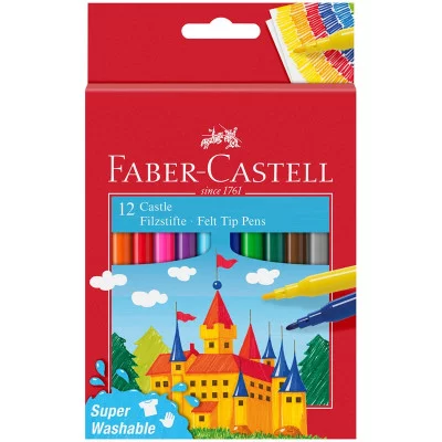 Фломастеры Faber-Castell "Замок", 12цв., смываемые, картон, европодвес 315947
