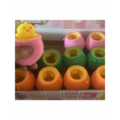 Антистресс-мялка "Уточка в корзине", 6 см  ( Арт. ИК-2007) 1шт