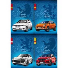 БЛОКНОТ А6 40л. на гребне АВТО НА ДЖИНСОВОМ ФОНЕ Б40-3602 ассорти, клетка