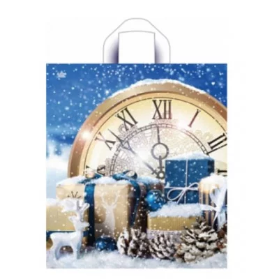 Пакет с петлевой ручкой НГ 17003 Снежный пакет ПНД 42*38 (ТИКО)