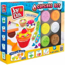 Масса для лепки Joy Doh, набор CUPCAKE SET - ЛЮБИМЫЕ ПИРОЖНЫЕ, 3d формы, 18 аксессуаров,  6 баночек  KEKS-168 pot