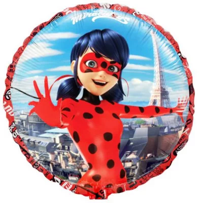 Шар (18\'\'/46 см) Круг, Леди Баг, Красный, 1 шт. 401580
