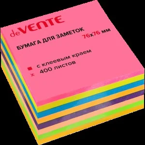 Бумага на л/п  76*76 400л. "deVENTE" офсет 75 г/м², 5 неоновых цветов и 3 интенсивных цвета 2010525
