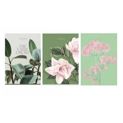 Тетрадь 80л., А4, клетка BG "Flora", матовая ламинация 346561