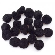 Набор помпонов для творчества 25 мм, 20 шт, цвет черный. 8000025
