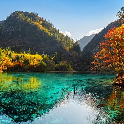 Алмазная мозаика (блест) 30х30 с подр., с полн.запол. Лазурное озеро в горах (Арт. AS30012) AS30012