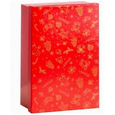 Коробка прямоугольная одинарная Новогодняя пора 34х22х7 КОР-7873