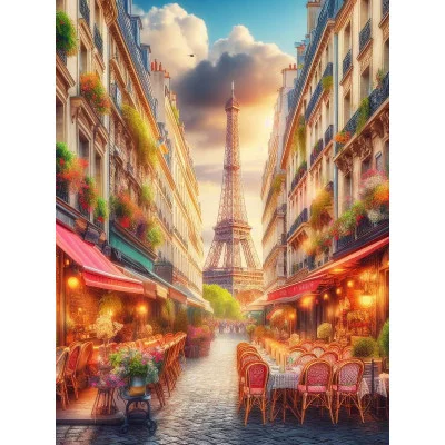 Алмаз мозаика (клас.) 40х50 см, с подр., с полн. заполн. (30цв) Уютный Париж (арт. НД-8936)