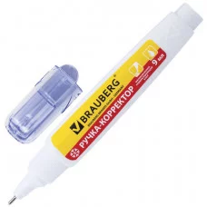 Ручка-корректор BRAUBERG, 9 мл, металлический наконечник, 221675