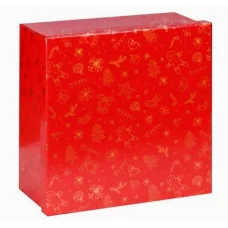 Коробка квадратная одинарная Новогодняя пора 15,5х15,5х9 КОР-7861