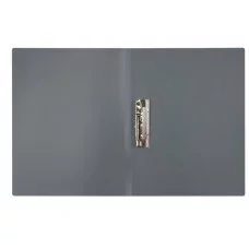 Папка с боковым зажимом СТАММ А4, 14мм, 500мкм, пластик, серая 355641