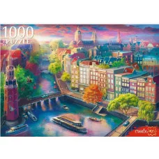 ПАЗЛЫ 1000 элементов. АМСТЕРДАМ С ВЫСОТЫ ПТИЧЬЕГО ПОЛЕТА Ф1000-0193