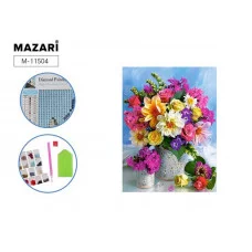 Алмазная мозаика ЯРКИЙ БУКЕТ-1, холст 25х30 см (размер выкладки 20х25 см), ОПП-упаковка M-11504