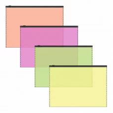 Zip-пакет пластиковый ErichKrause Fizzy Neon, А5+, полупрозрачный, ассорти 61167