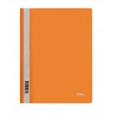 Папка-скоросшиватель пластик. СТАММ А4, 180мкм, оранжевая с прозр. верхом 362115