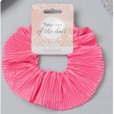 Резинка для волос "Орбита" жатка классика глянец 12см розовый 10679873