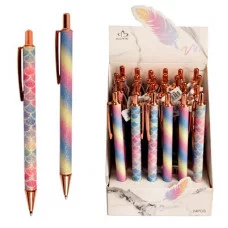 Ручка шариковая 1шт синяя 1.0 мм "Русалка" автомат, металл, ассорти 9784 300969