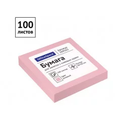 Самоклеящийся блок OfficeSpace 50*50мм, 100л., розовая пастель  269562