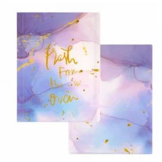 Папка с 20 вкладышами Alingar А4 310х235 мм пластик 400 мкм мраморный дизайн с надписью "Fresh" сиреневый 1шт AL12804/3