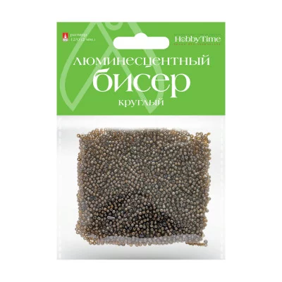 Бисер круглый люминесцентный 2мм 60г, янтарный №22 2-645/22 Альт 364236