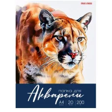 Папка ДЛЯ АКВАРЕЛИ А4 РАЗНООБРАЗНАЯ АКВАРЕЛЬ - 5 (20-2247) цветная обл. 20л. 200г/м2 20-2247