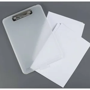 Папка для документов А4 с зажимом белая DV-15798-2