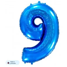 Шар (40\'\'/102 см) Цифра, 9, Синий, 1 шт. в уп. B901769A