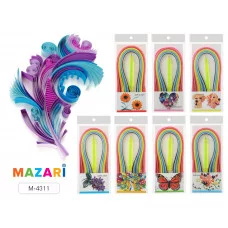 Бумага для квилинга M-4311 размер 5 х 390 мм,170л 20-ти разл. цветов, двухст.ручка в комплект