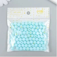 Бусины пластик "Голубое небо" глянец набор 25 гр d=0,8 см   9424546