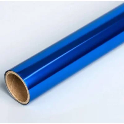 Пленка самоклеящаяся металлизированная 45x300 см, синяя, BOPP с алюминиевым напылением 30 мкм, в рулоне 8117414