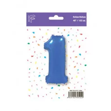 Шар (40\'\'/102 см) Цифра, 1, Синий, 1 шт. в уп. B901761A