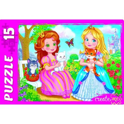 МАКСИ-ПАЗЛЫ 15 элементов. ПРИНЦЕССА С КОТЯТАМИ (Арт. ПУ15-3962)