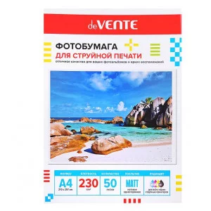 Фотобумага для струйной печати A4, 50 л, 230 г/м², матовая односторонняя 2042407