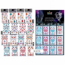 Стразы-наклейки M-8719 акриловые АССОРТИ-3, 1 шт