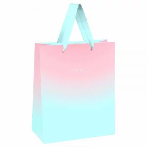 Пакет подарочный 1шт 18*23*10см MESHU "Duotone. Mint-Pink gradient", отд. фольгой, матовая ламинация 354600