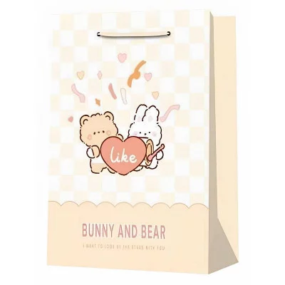 Dream cards Пакет подарочный с мат.лам. 31*42*12 см (размер ХL) Лучшие друзья,желтый,210г ПКП-6615