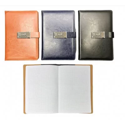 Ежедневник  А5 к/зам JOOYDOO QD-19260 недатированный, клетка, твердая обложка, клапан с кодовым замком, цвета ассорти (1/48)   327807