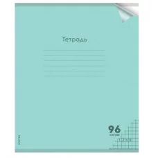 Тетрадь КЛЕТКА 96л. цвет.пласт.обл. plastic cover ПАСТЕЛЬ GREEN (96-1307) 1 дизайн 96-1307