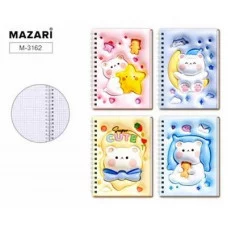 Блокнот МИШКИ 13х18 см, 78 л. внутренний блок в клетку, мягкая объемная обложка M-3162