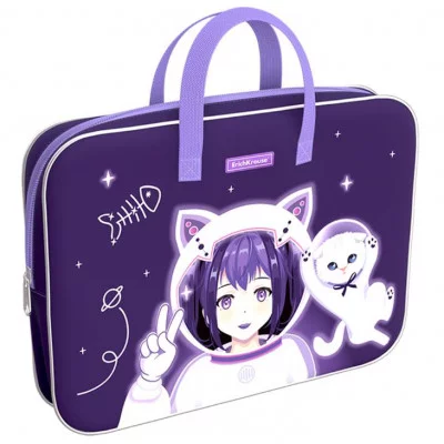 Папка текстильная на молнии ErichKrause с ручками Space Anime, A4+ 59921