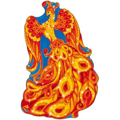 Ф-7454 Плакат вырубной А3. Жар-птица (с блестками в лаке)
