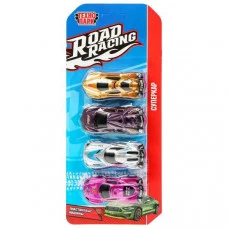 Машина пластик ROAD RACING набор СУПЕРКАР 7,5 см, 4 шт, в ассорт, блист. Технопарк RR-SET-С0101-R