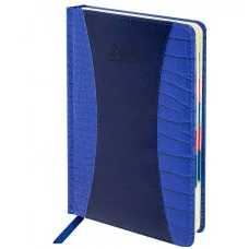 Ежедневник датированный 2026 А5 148х218 мм, GALANT "CombiContract", под кожу, темно-синий, 117486