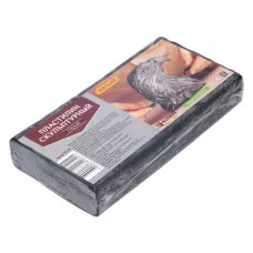 Пластилин скульптурный GLOBUS серый, 0,5кг, мягкий, ПЛС-05