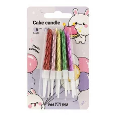 Свечи для торта с держателями MESHU "Mini", ассорти, 6см, 10шт 364812