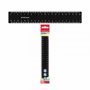 Линейка пластиковая ErichKrause Classic, 20см, черный 53877