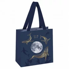 Пакет подарочный 1шт 20*20*10см MESHU "Мир китов", отд. фольгой, матовая ламинация 354633