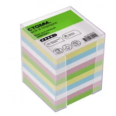 Блок для записей СТАММ "Имидж", 9*9*9см, пластиковый бокс, цветной 323194